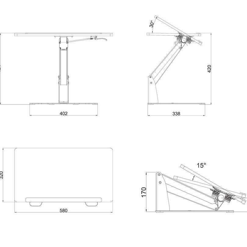 Light Gray Multibrackets M Laptop Workstation Black