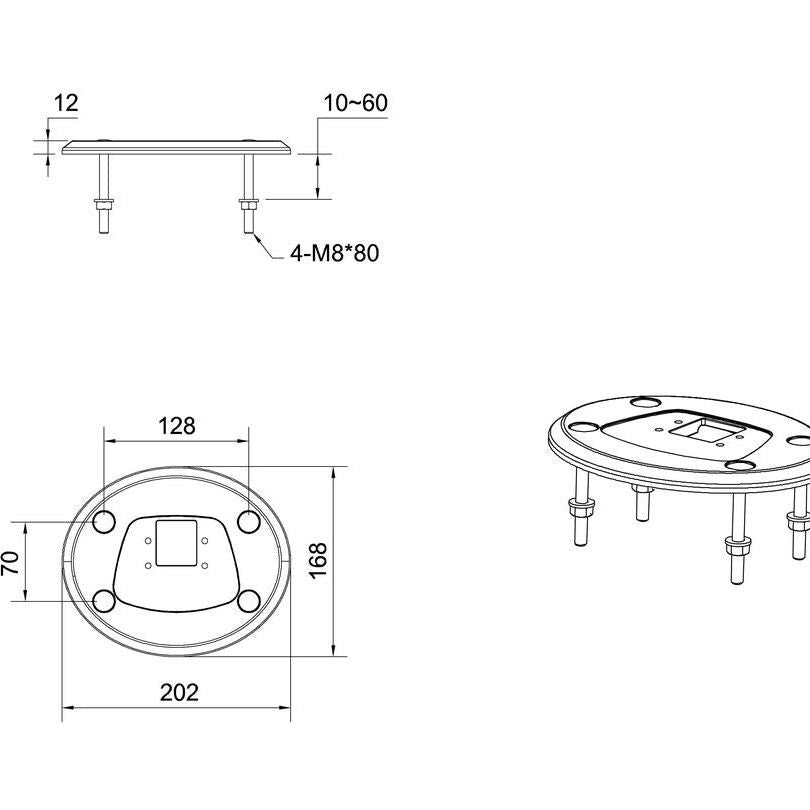 Dark Slate Gray Multibrackets M Deskmount HD Grommet Base