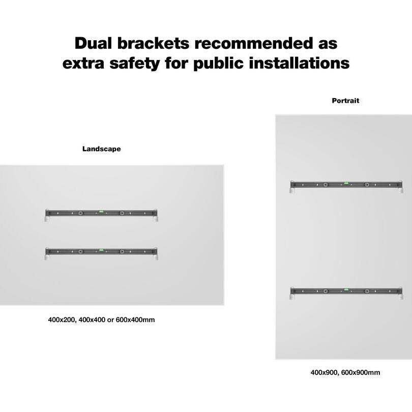 Light Gray Multibrackets M Universal Public Wallmount Black Medium
