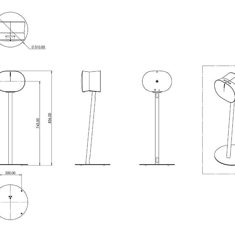 Light Gray Multibrackets M Sonos Floorstand for ERA300 - White
