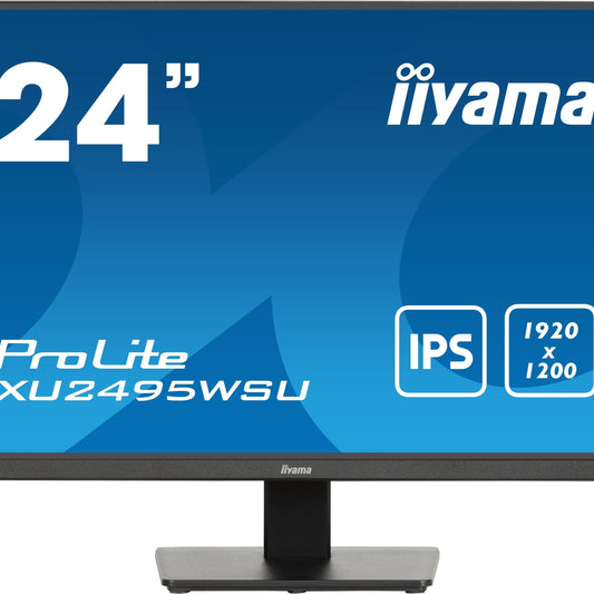 Dark Cyan iiyama ProLite XU2495WSU-B7 computer monitor 61 cm (24") 1920 x 1200 pixels 4K Ultra HD LED Black