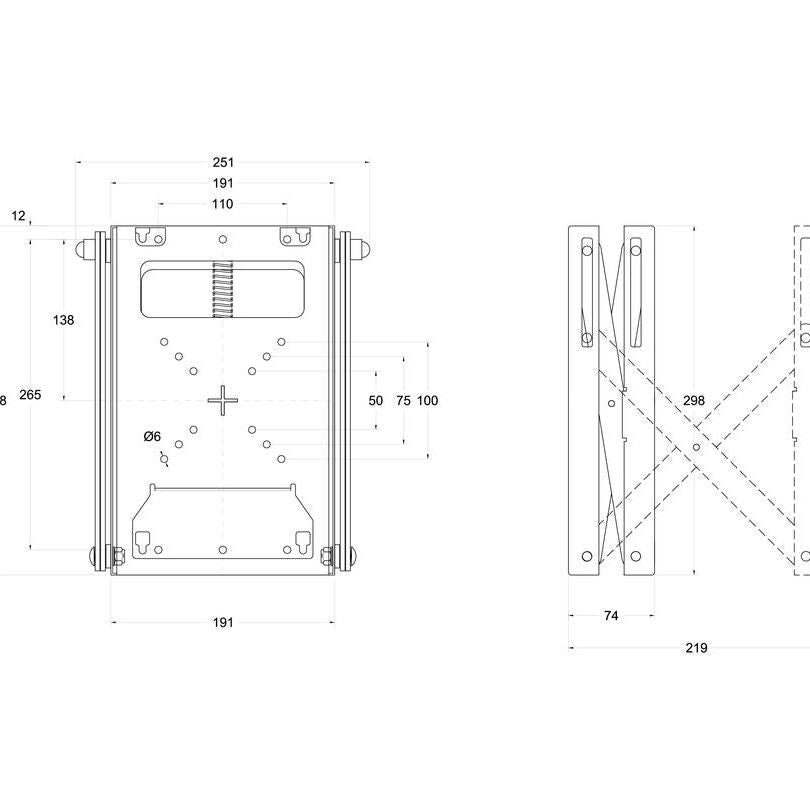 White Smoke Multibrackets M Public Video Wall Mount Push X Small