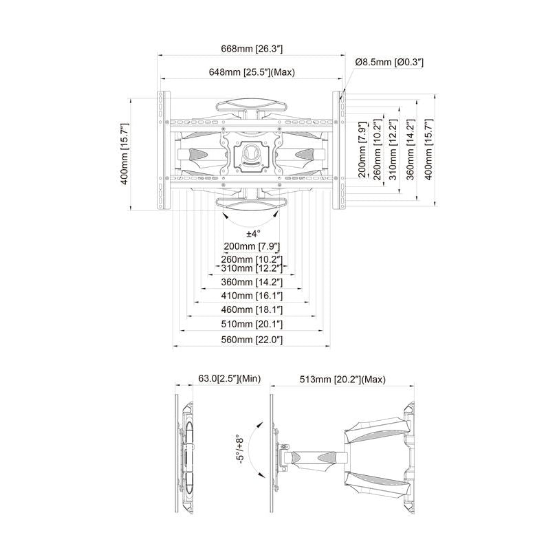 Lavender Multibrackets M VESA Flexarm Full Motion Dual Portrait 400x600