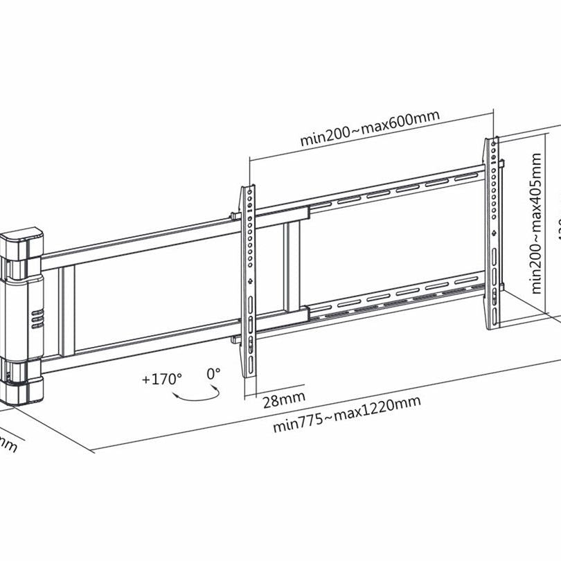 Dark Slate Gray Multibrackets M Motorized Swing Mount X-Large (RF)
