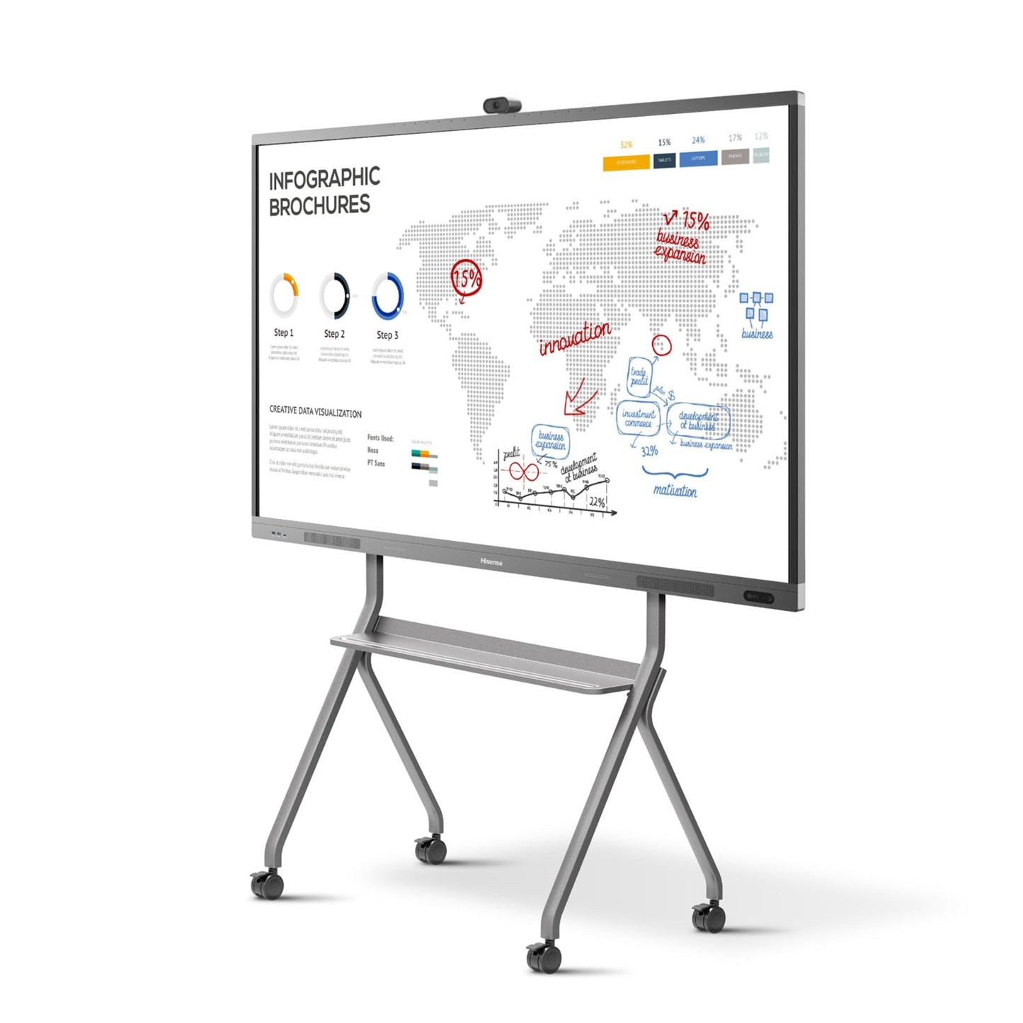 Light Gray Hisense 65WR6BE 65” Advanced 4K Interactive Touchscreen Display (with optional plug-in camera)