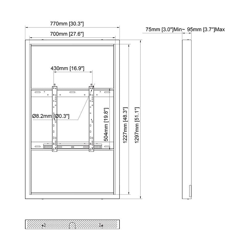 Gray Multibrackets M Pro Series - Enclosure 55" Wall Medium Black