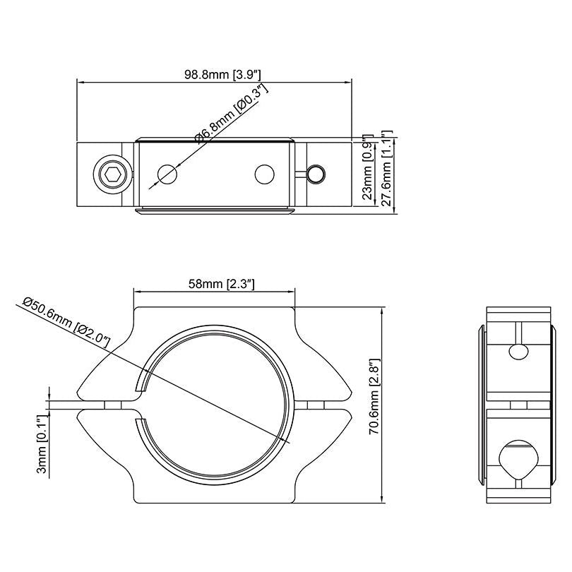 Black Multibrackets M Pro Series - Pole Clamp Ring