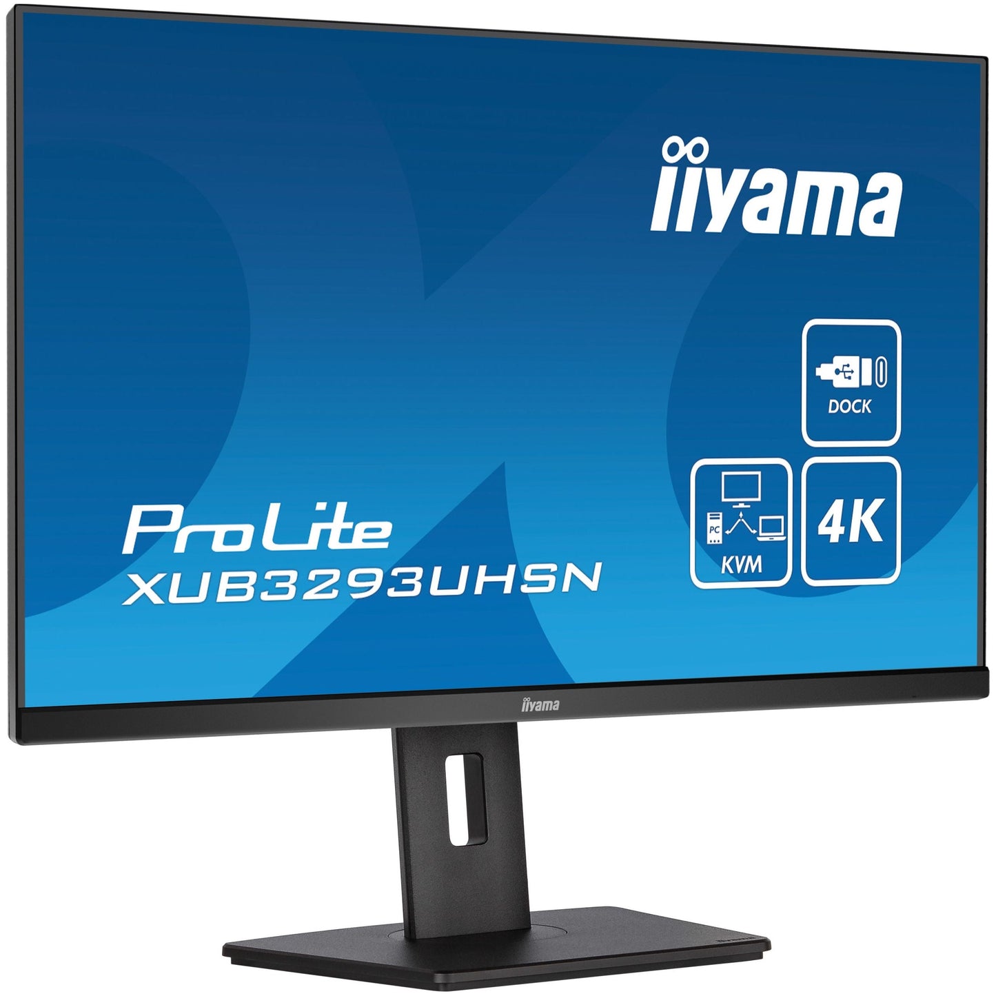 Dark Cyan iiyama ProLite XUB3293UHSN-B5 32" 3840 x 2160 pixels 4K UHD IPS Display with USB-C Dock & RJ45 (LAN)