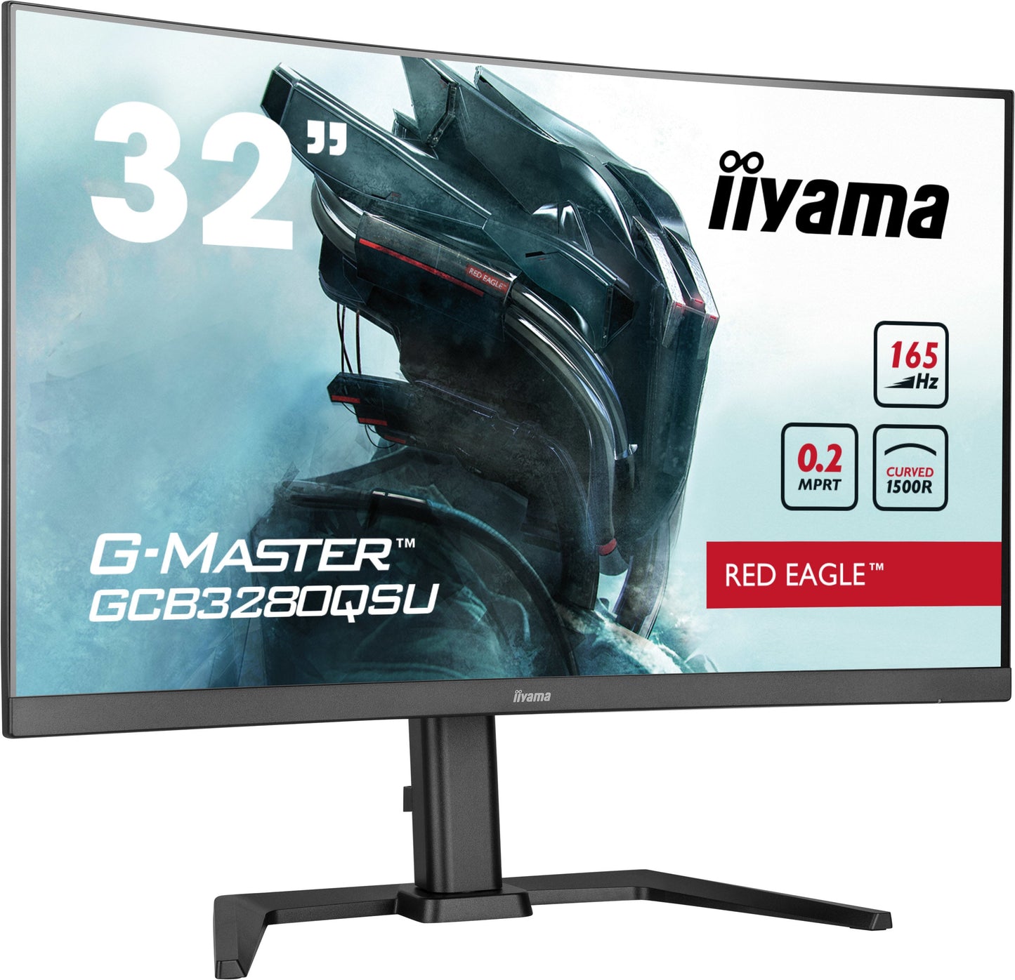 Dark Slate Gray iiyama G-MASTER Red Eagle GCB3280QSU-B1 32" 1500R 165Hz Curved Gaming Monitor