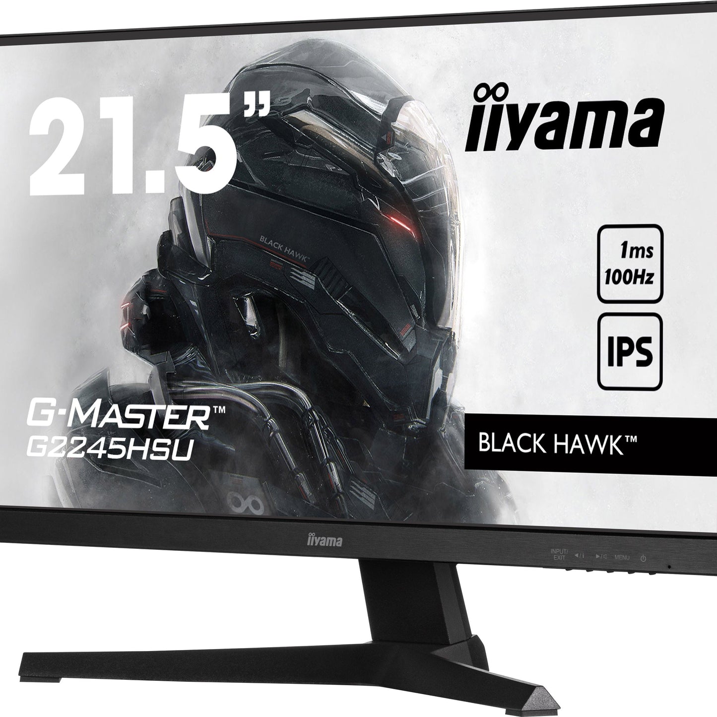 Dark Slate Gray iiyama G-Master G2245HSU-B1 21.5" IPS panel technology, a 100Hz refresh rate, and an ultra-swift 1ms MPRT response time.