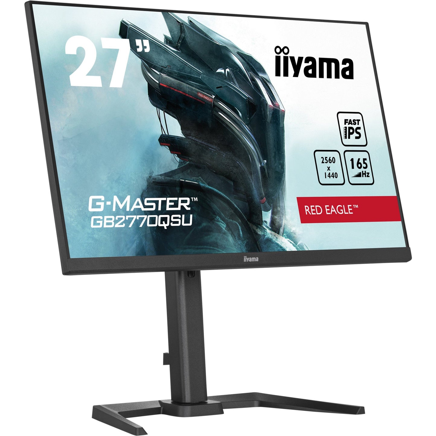 Light Gray iiyama G-Master GB2770QSU-B5 27" Fast IPS WQHD 2560 x 1400 Red Eagle Gaming Monitor