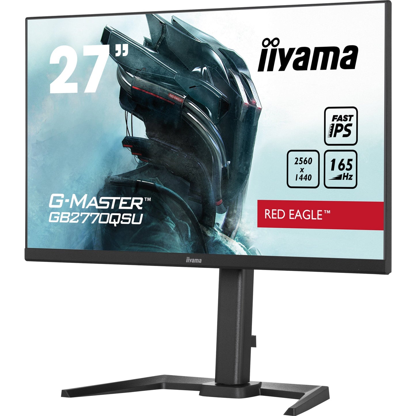 Light Gray iiyama G-Master GB2770QSU-B5 27" Fast IPS WQHD 2560 x 1400 Red Eagle Gaming Monitor