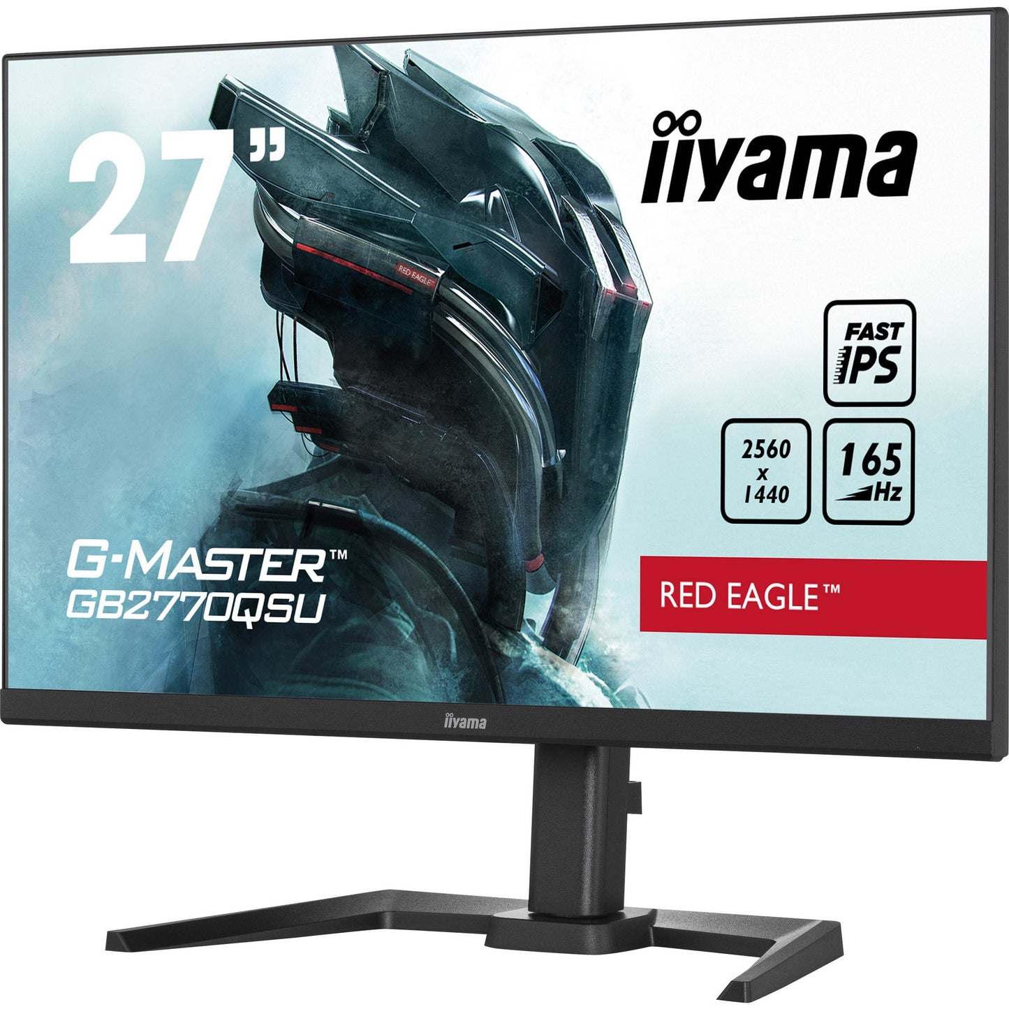 Light Gray iiyama G-Master GB2770QSU-B5 27" Fast IPS WQHD 2560 x 1400 Red Eagle Gaming Monitor