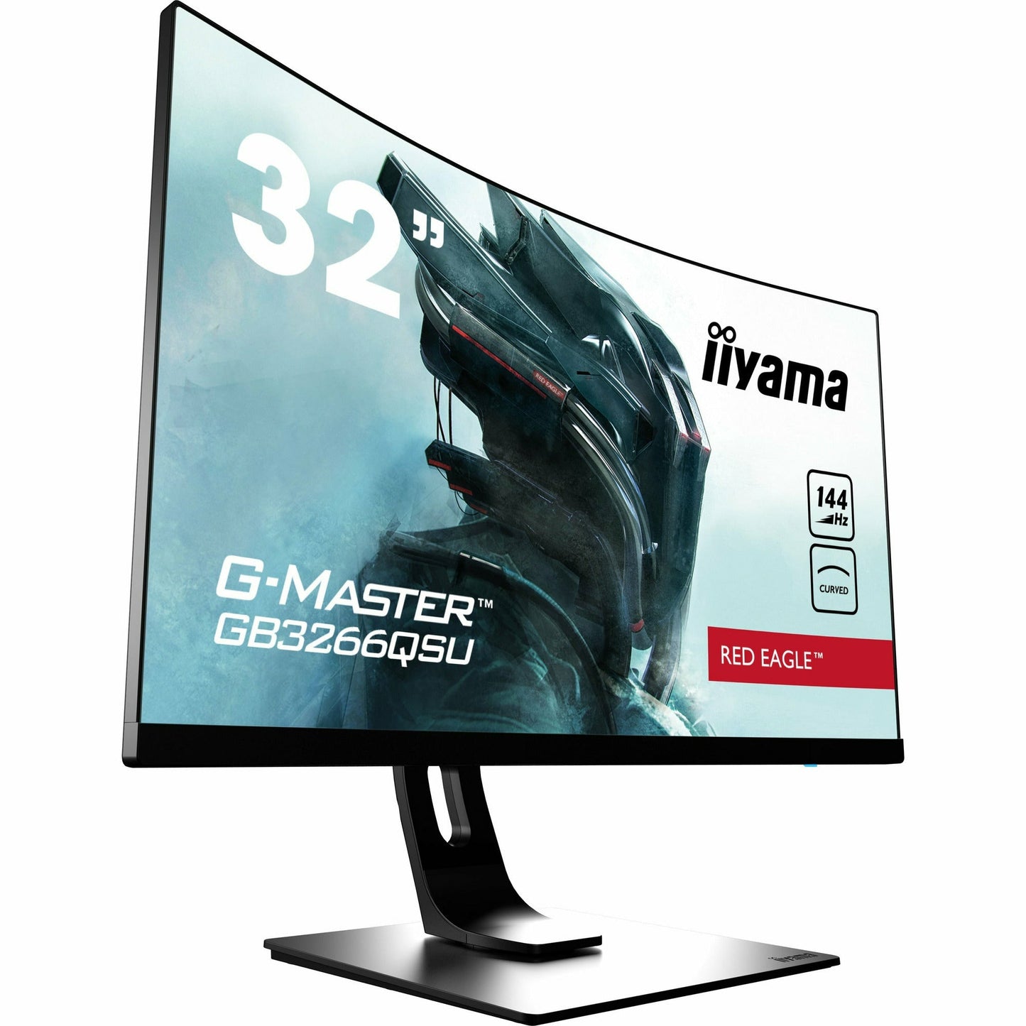 Dark Slate Gray iiyama G-MASTER GB3266QSU-B1 32" 144Hz 1ms 1800R Height Adjust Stand Curved LED Display
