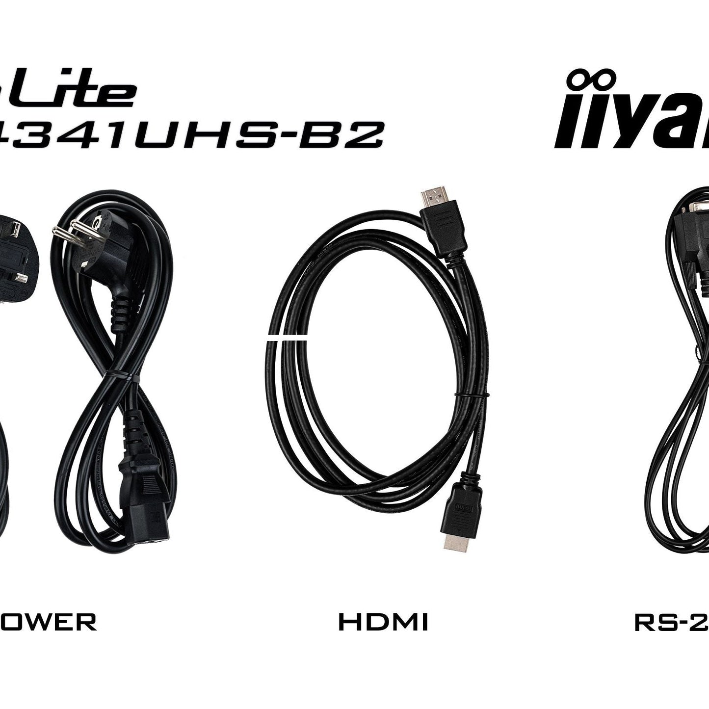 Black iiyama ProLite LH4341UHS-B2 43" Professional Digital Signage display with 4K UHD resolution and 24/7 operating time