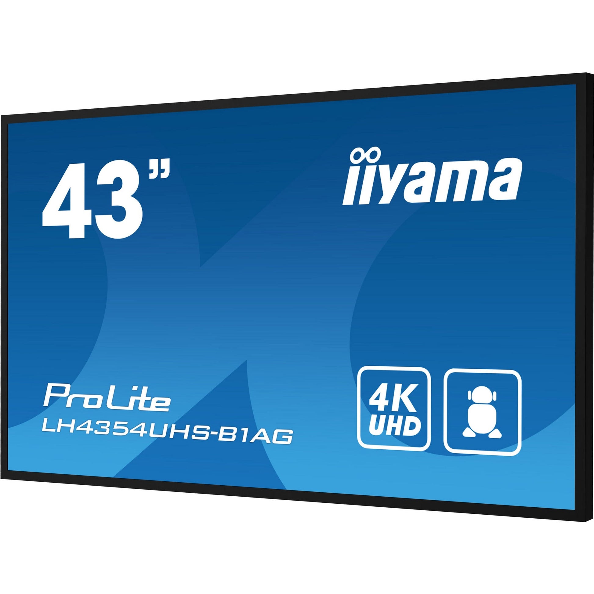 Dark Cyan iiyama ProLite 43" 4K UHD Professional Digital Signage 24/7 display with Android OS & FailOver