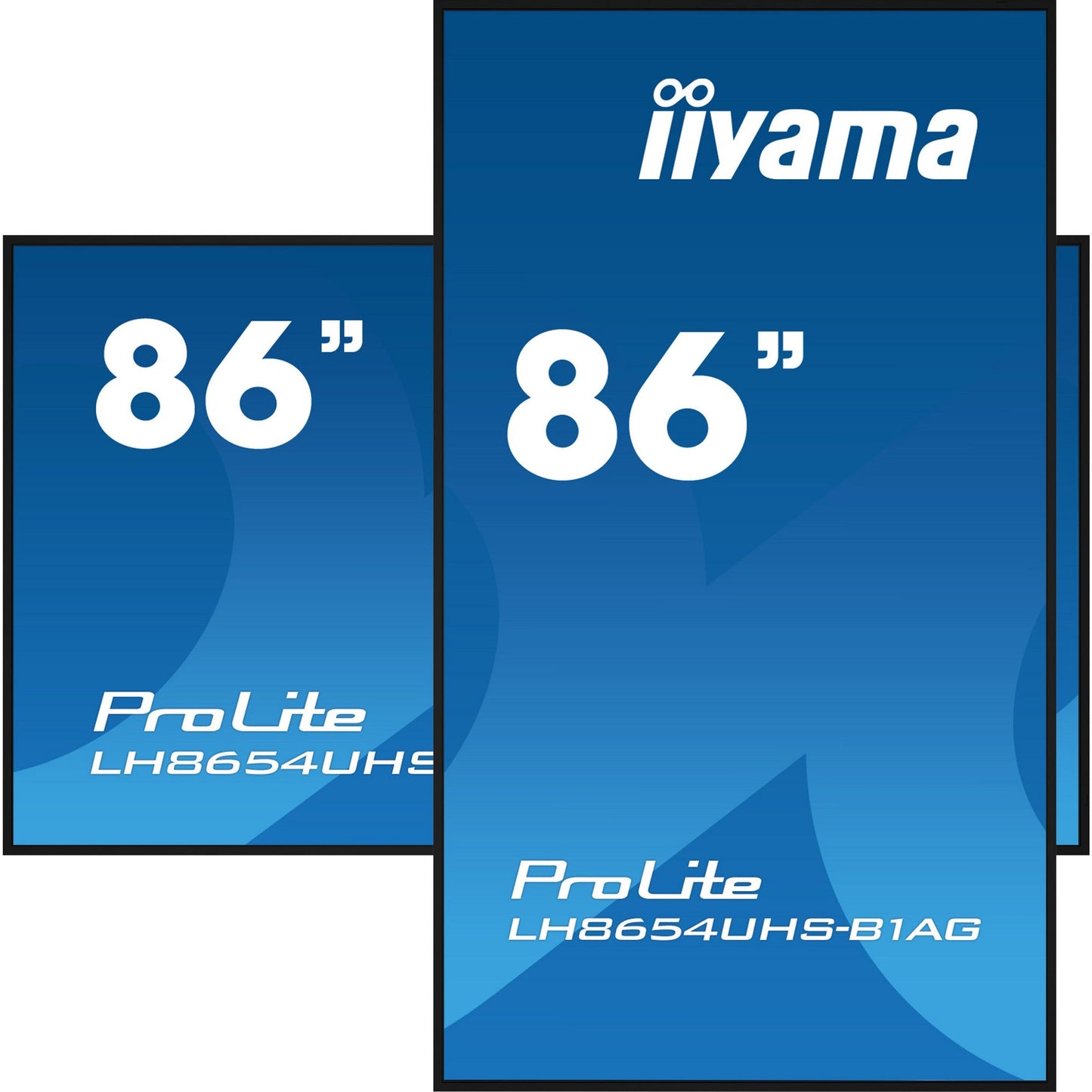 Dark Cyan Iiyama PROLITE LH8654UHS-B1AG 86" 4K UHD Professional Digital Signage 24/7 display featuring Android OS, FailOver and Intel® SDM slot
