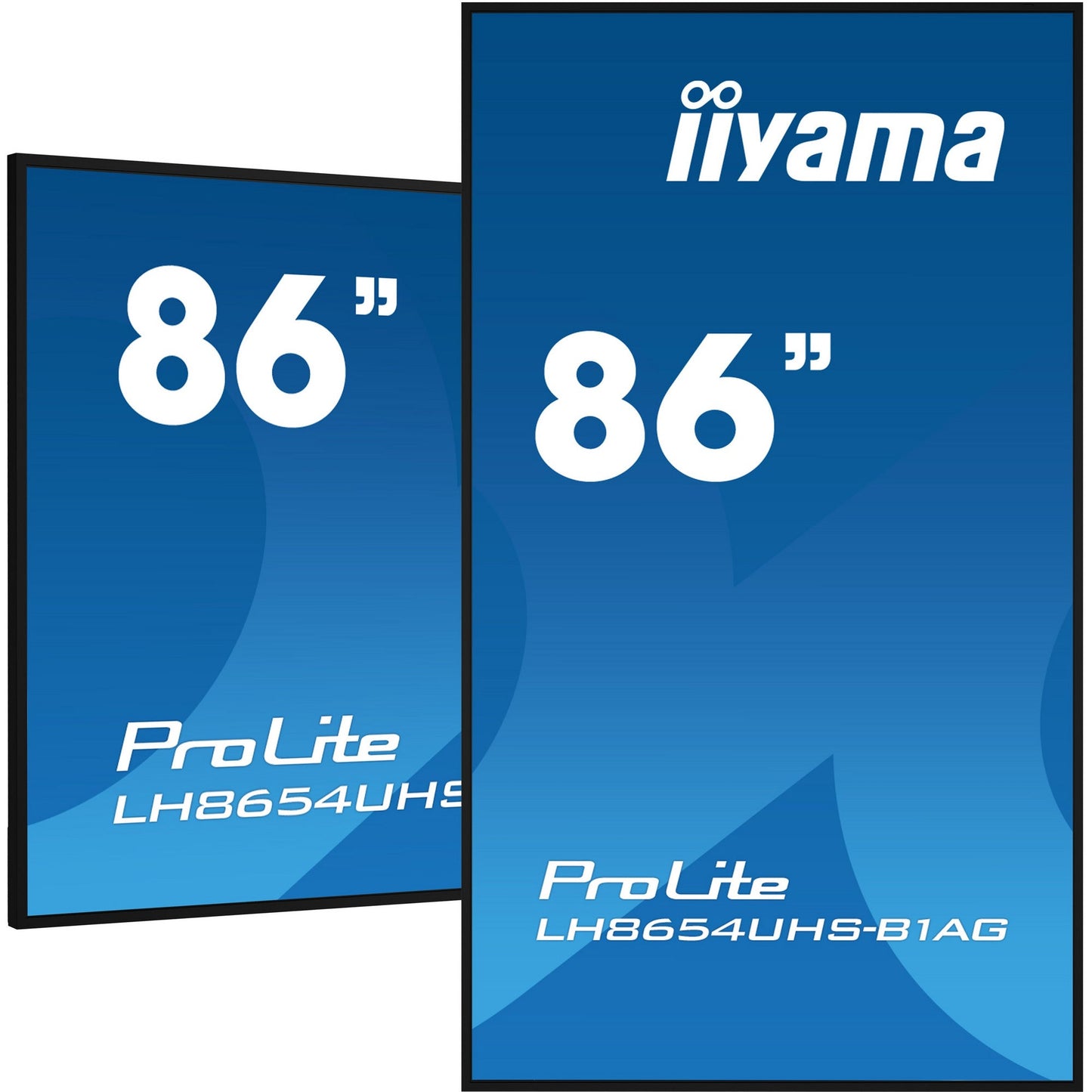 Dark Cyan Iiyama PROLITE LH8654UHS-B1AG 86" 4K UHD Professional Digital Signage 24/7 display featuring Android OS, FailOver and Intel® SDM slot