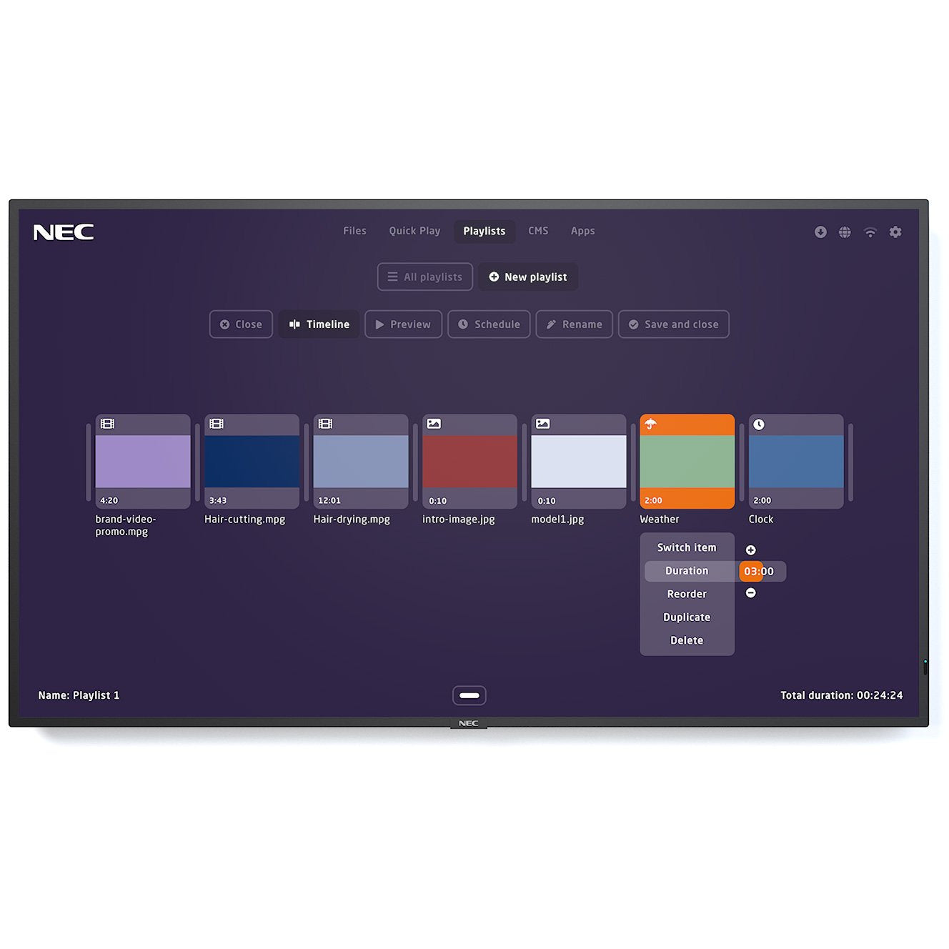 Dark Slate Gray NEC MultiSync® ME551-MPi4 LCD 55" Midrange Large Format Display (incl. NEC MediaPlayer)