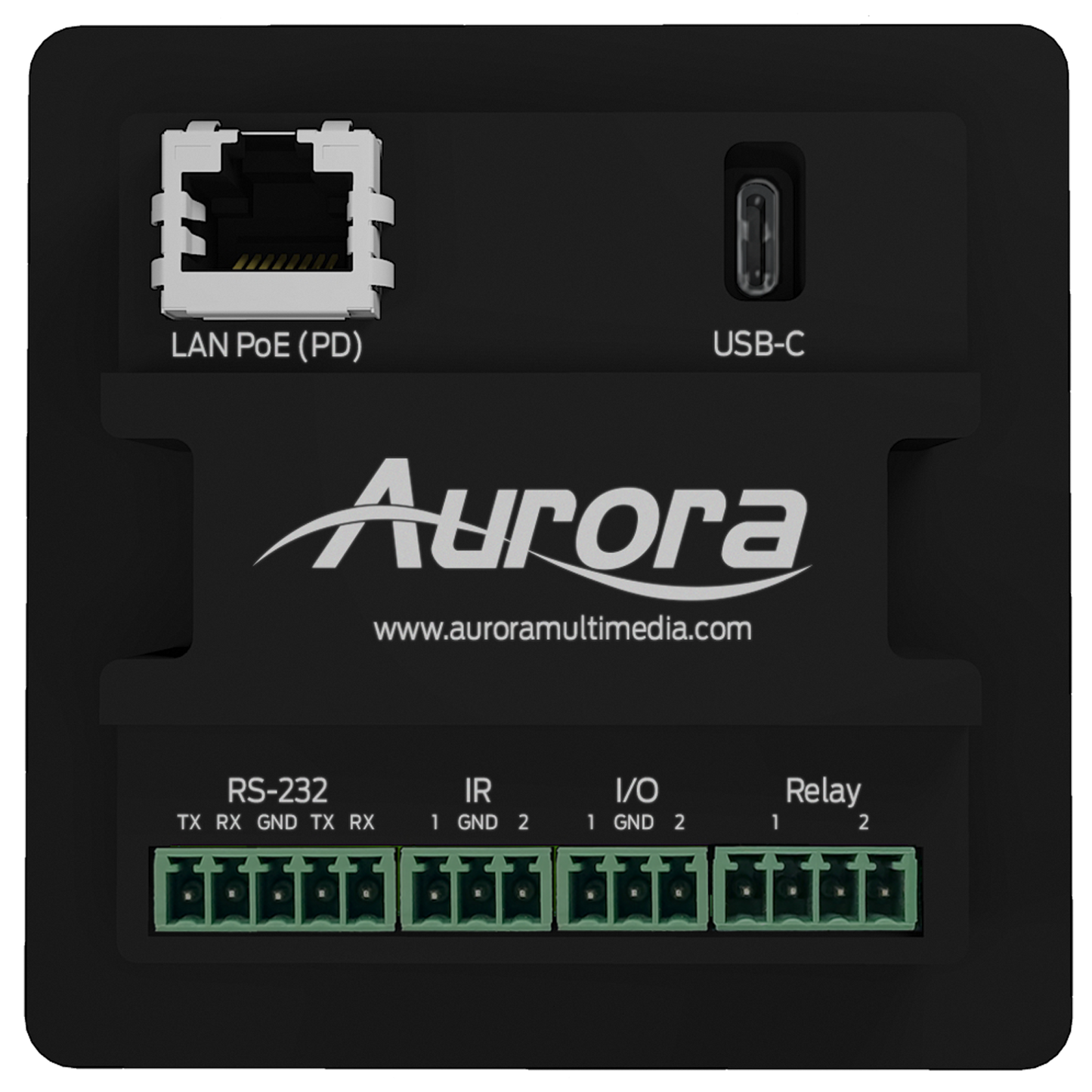 Black Aurora Multimedia RXT-4WM-B 4" 1:1 Aspect Ratio in-Wall ReAX Touch Panel Control System Ports