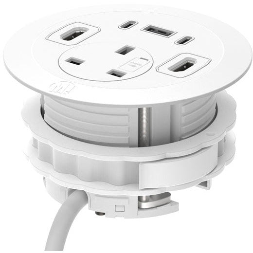 Light Gray Metalicon In-desk Power Module For Porthole