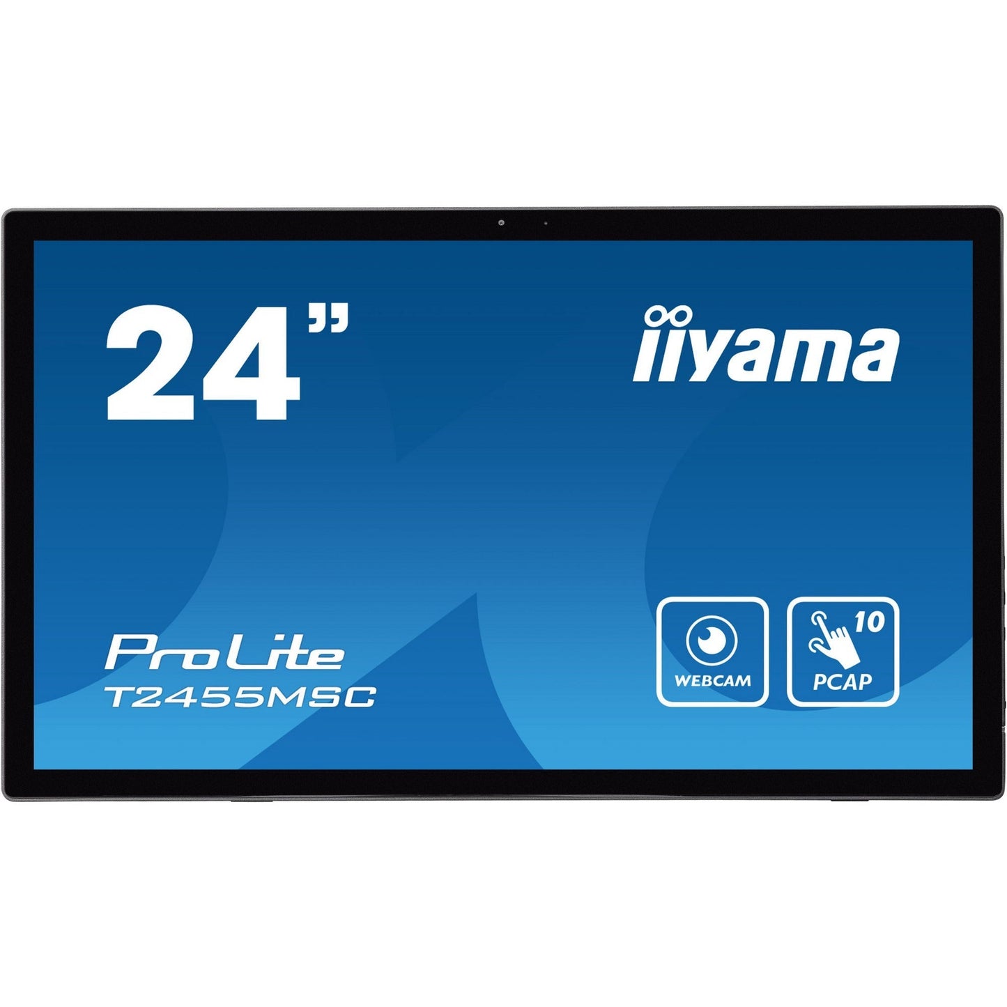 Dark Cyan Iiyama ProLite T2455MSC-B1 24" Edge-to-Edge PCAP Touchscreen with Integrated Webcam