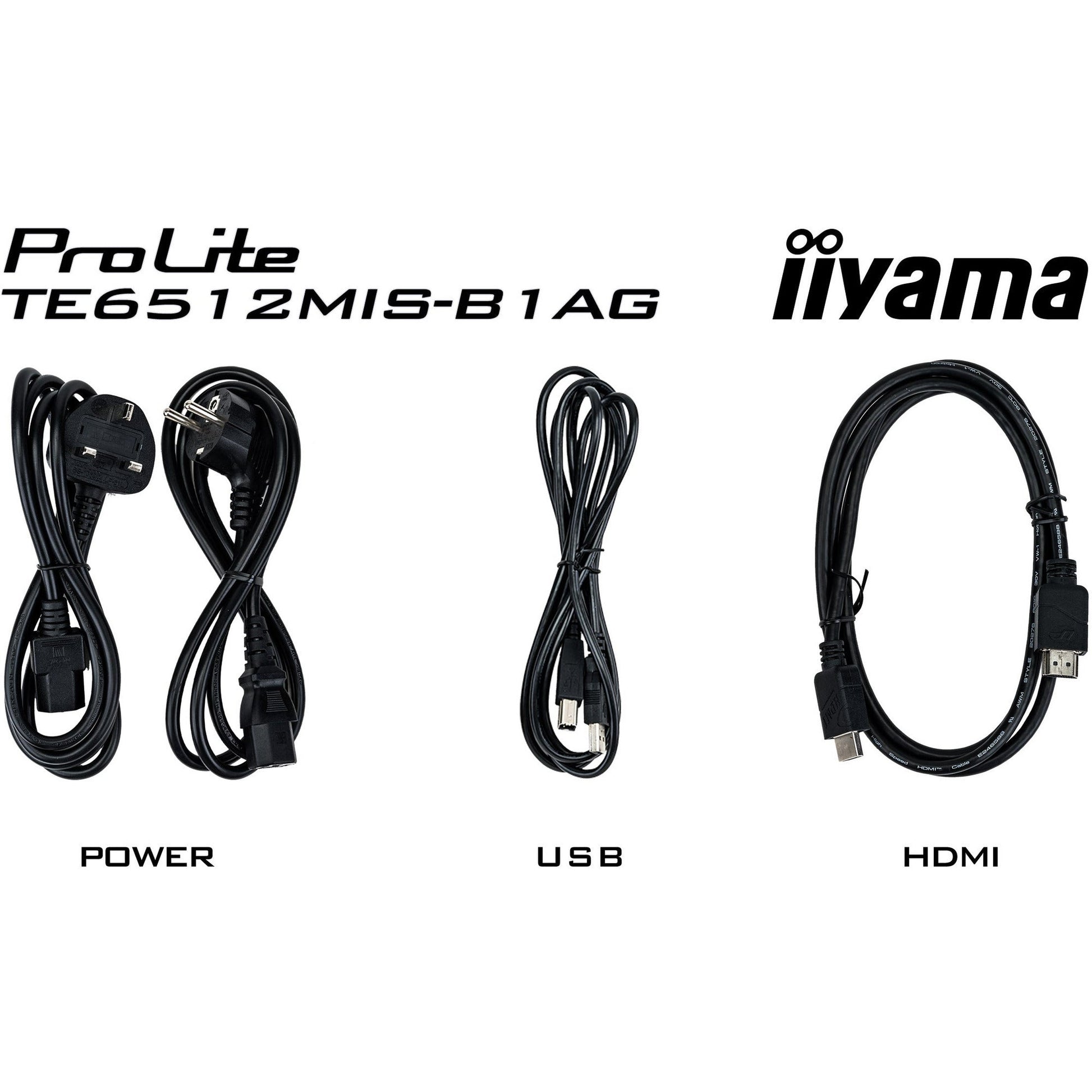 Black Iiyama ProLite TE6512MIS-B1AG 65" Interactive 4K UHD Touchscreen featuring a 4K interface with User Profiles