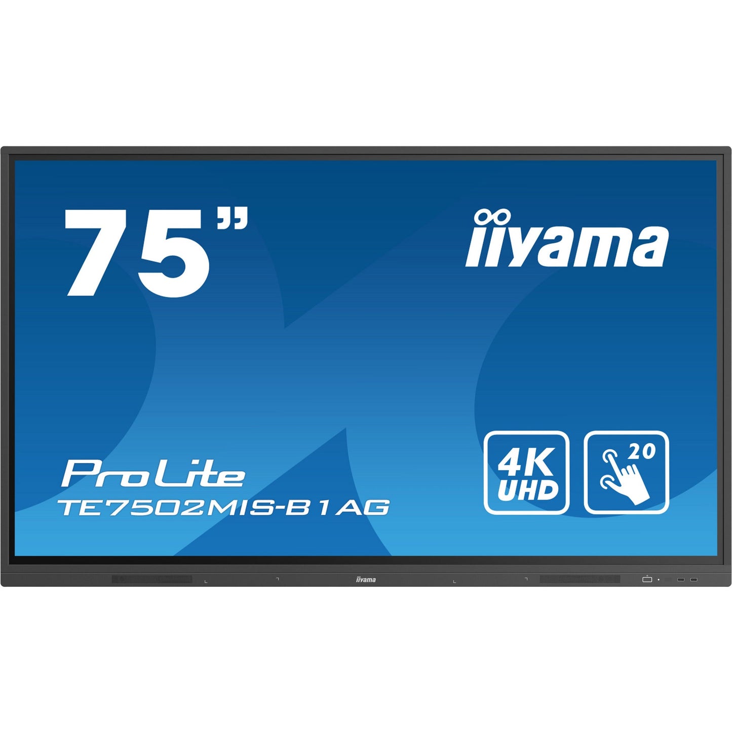 Dark Cyan Iiyama ProLite TE7502MIS-B1AG 75’’ Interactive  4K UHD LCD Touchscreen with Integrated Whiteboard Software