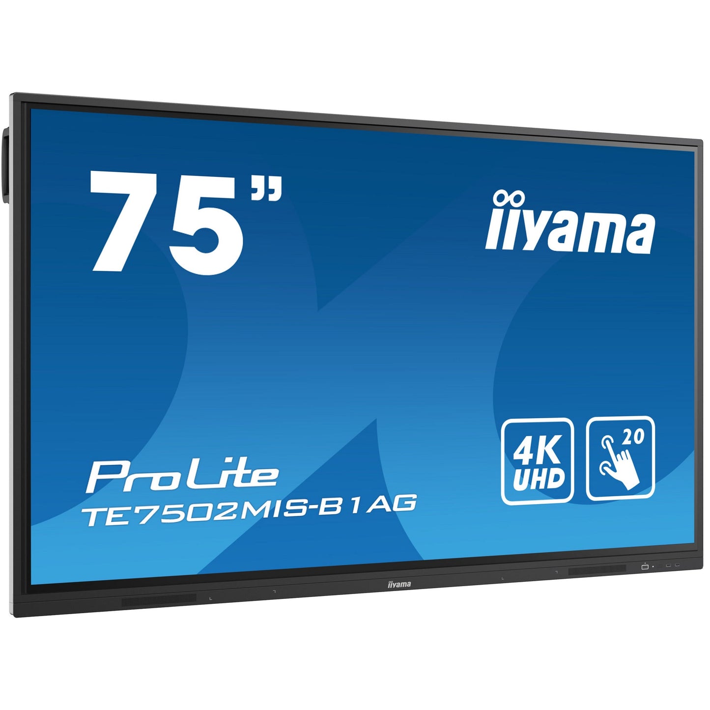 Dark Cyan Iiyama ProLite TE7502MIS-B1AG 75’’ Interactive  4K UHD LCD Touchscreen with Integrated Whiteboard Software