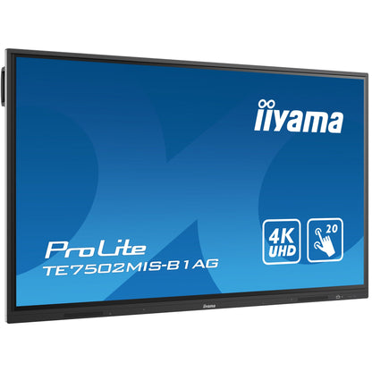 Dark Cyan Iiyama ProLite TE7502MIS-B1AG 75’’ Interactive  4K UHD LCD Touchscreen with Integrated Whiteboard Software