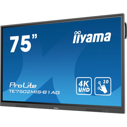 Dark Cyan Iiyama ProLite TE7502MIS-B1AG 75’’ Interactive  4K UHD LCD Touchscreen with Integrated Whiteboard Software