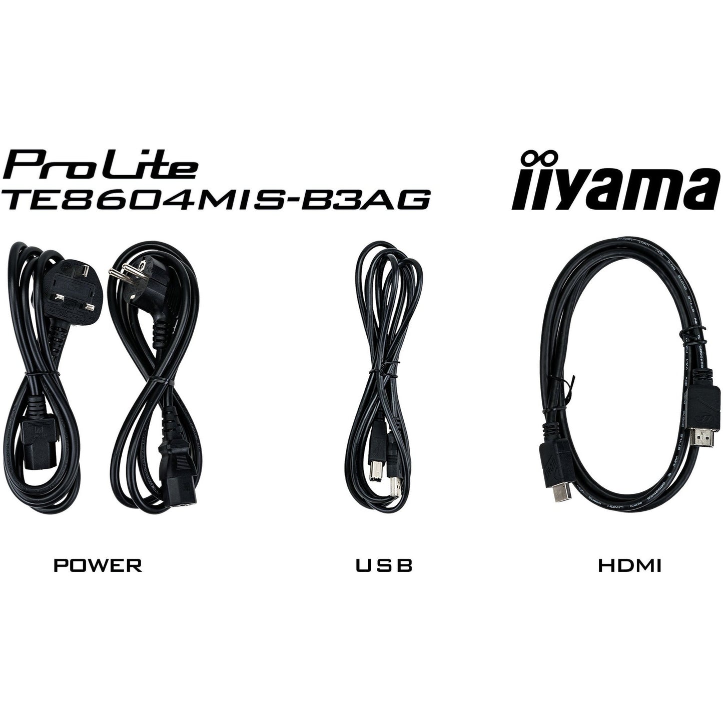 Black Iiyama ProLite TE8604MIS-B3AG 86" Interactive  4K UHD LCD Touchscreen with Integrated Whiteboard Software