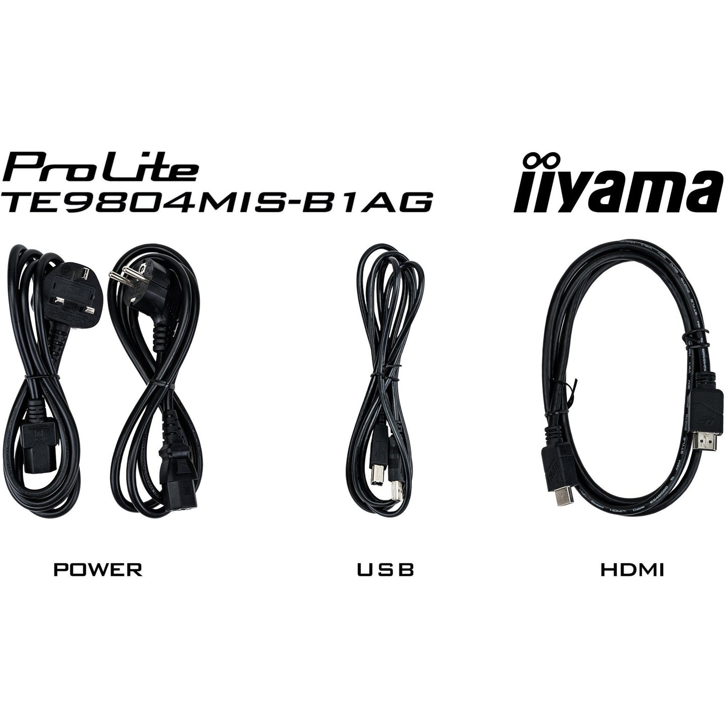 Black Iiyama ProLite TE9804MIS-B1AG 98’’ Interactive 4K UHD LCD Touchscreen with Integrated Whiteboard Software