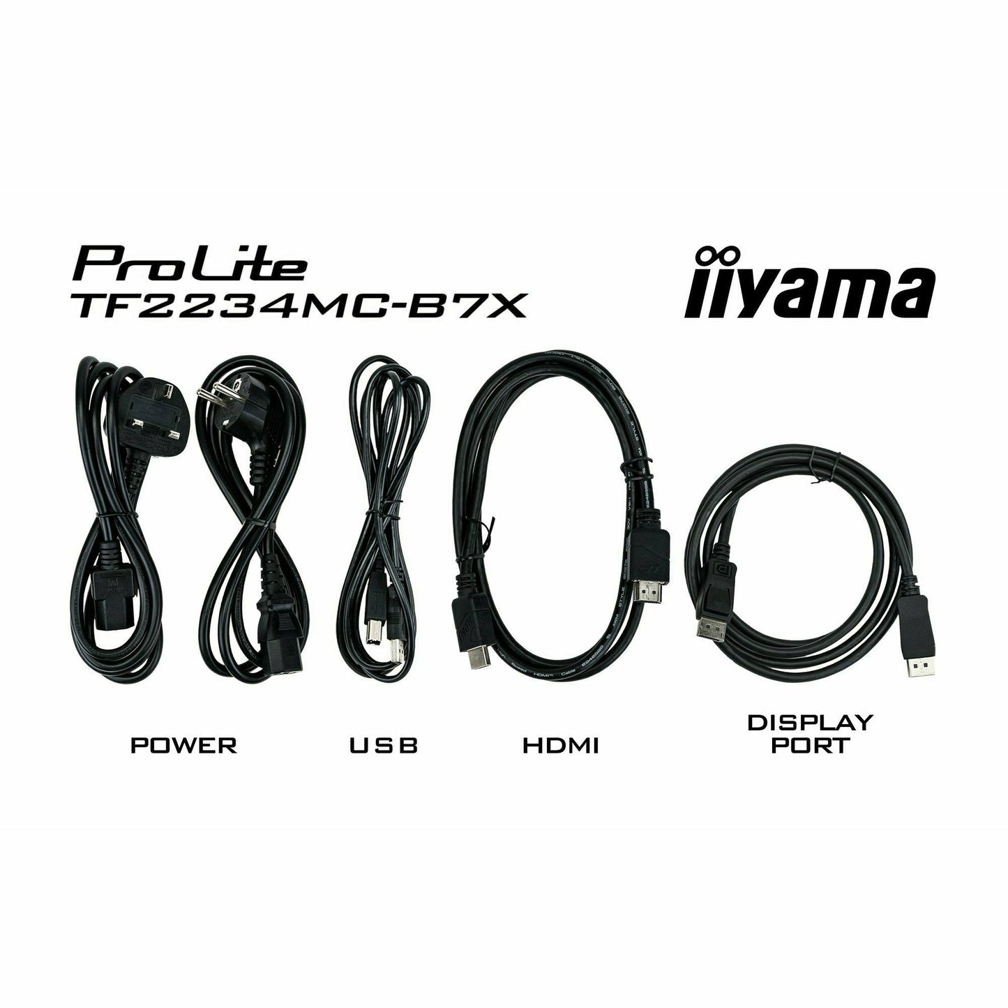 White Smoke iiyama ProLite TF2234MC-B7X 22" Capacitive Touch Screen IPS Display