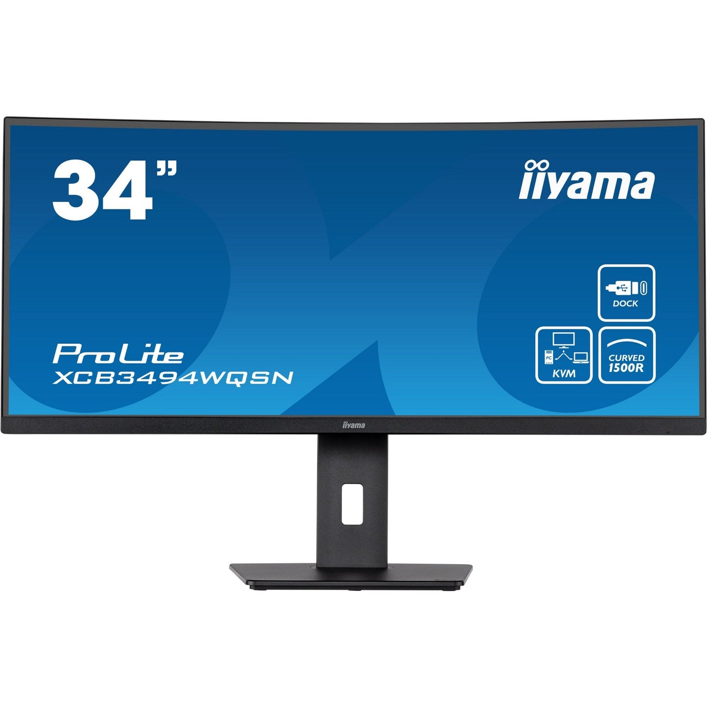 Dark Cyan iiyama ProLite XCB3494WQSN-B5 34" 1500R Curved Monitor with USB-C Dock & KVM