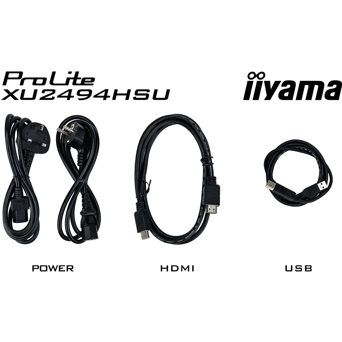 Black Iiyama ProLite XU2494HSU-B2 24” Full HD VA monitor with Fixed Stand