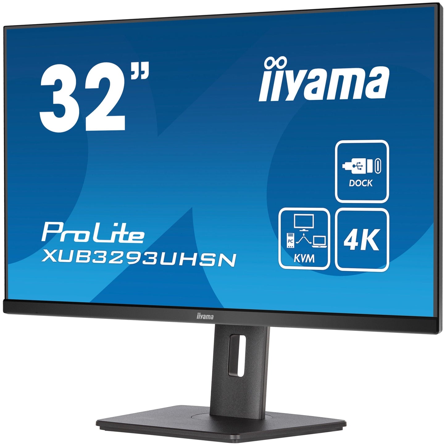 Dark Cyan iiyama ProLite XUB3293UHSN-B5 32" 3840 x 2160 pixels 4K UHD IPS Display with USB-C Dock & RJ45 (LAN)