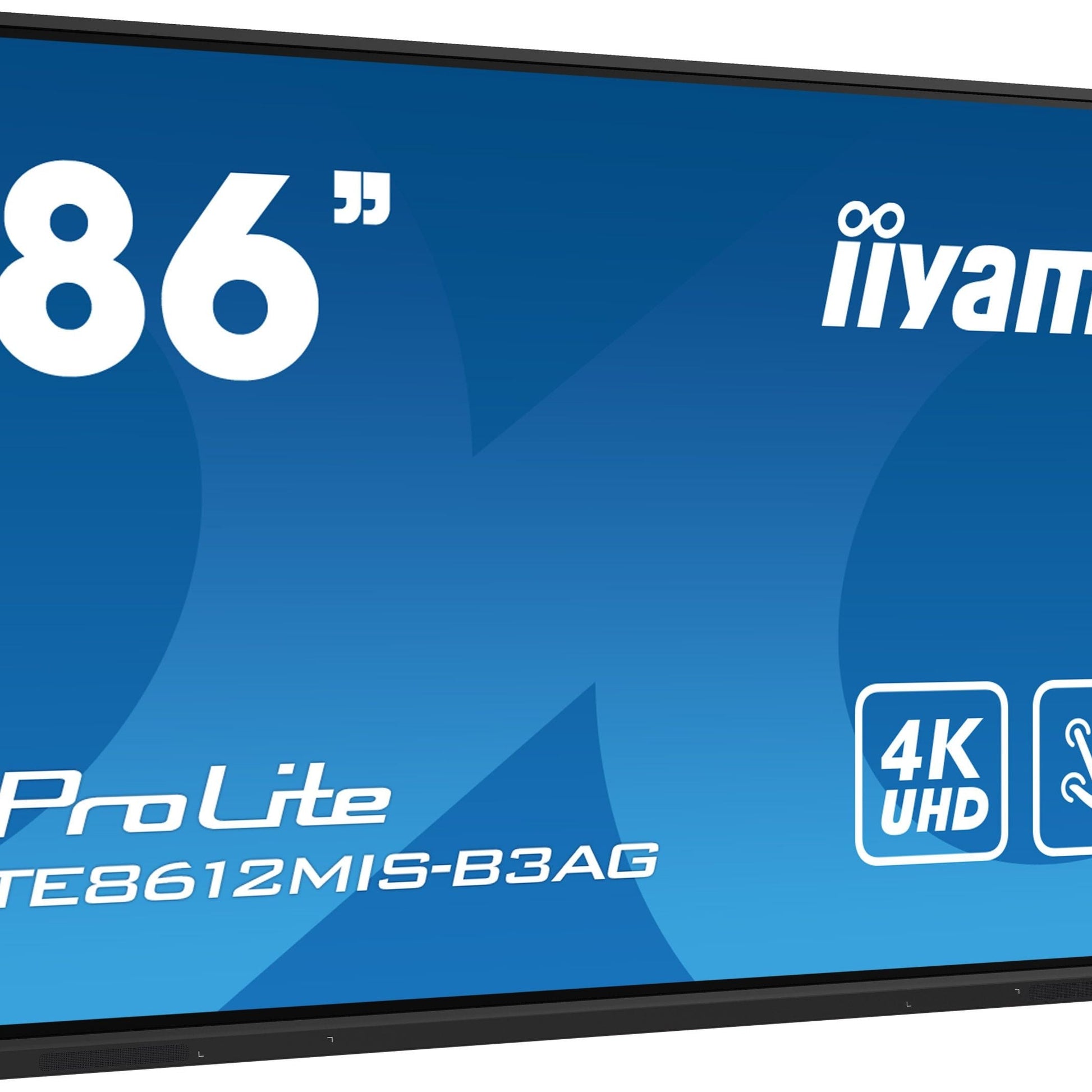 Dark Cyan iiyama TE8612MIS-B3AG Signage Display Kiosk design 2.18 m (86") LCD Wi-Fi 400 cd/m² 4K Ultra HD Black Touchscreen Built-in processor Android 11 24/7