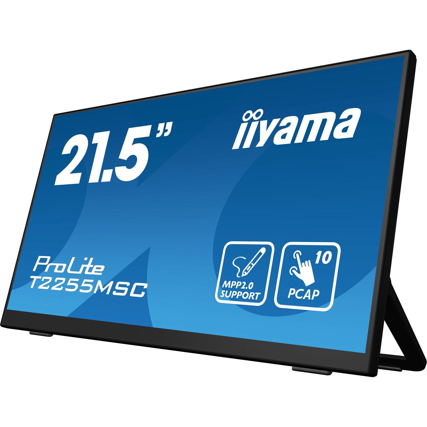 Dark Cyan iiyama ProLite T2255MSC-B1 22" PCAP Full HD Touchscreen with Kickstand and MPP2.0 Pen Support