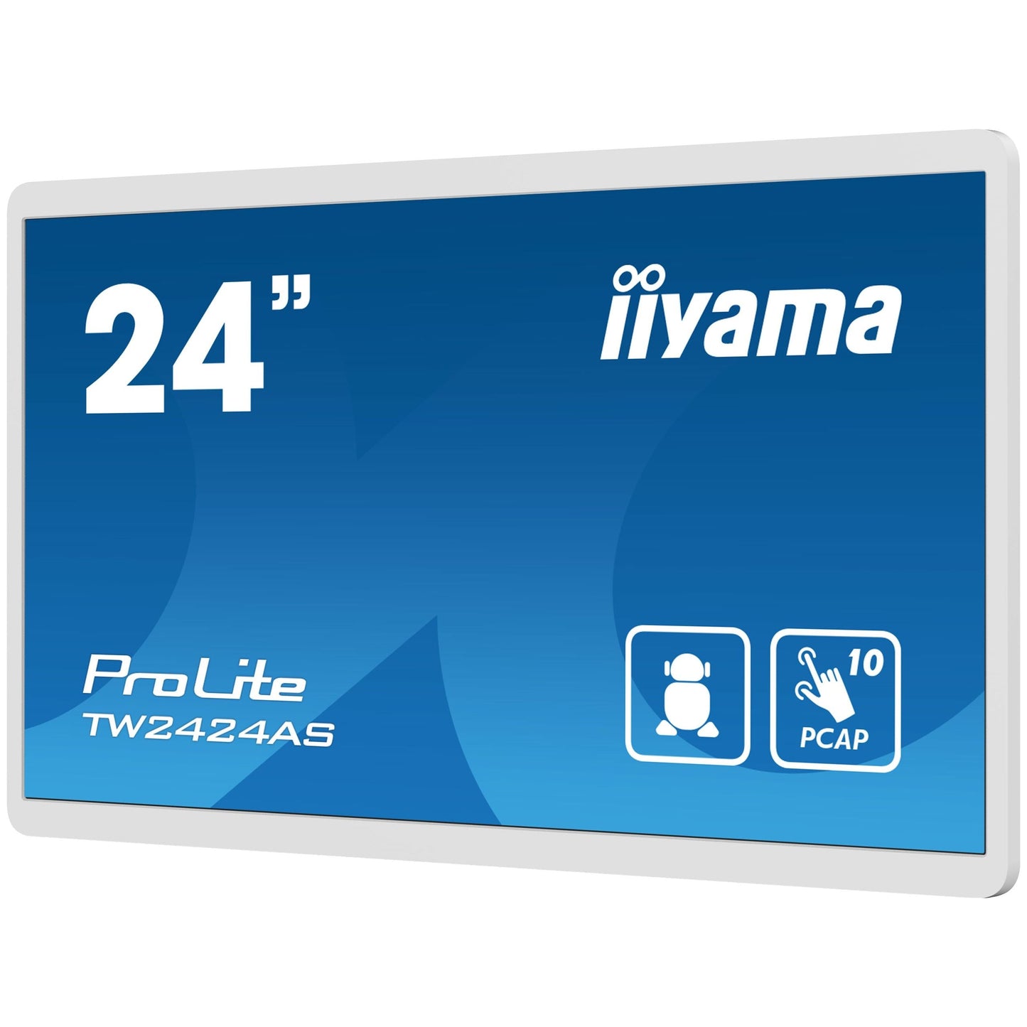 Dark Cyan iiyama TW2424AS-W1 Signage Display Digital signage flat panel 60.5 cm (23.8") Wi-Fi 250 cd/m² 4K Ultra HD Black Touchscreen Built-in processor Android 24/7
