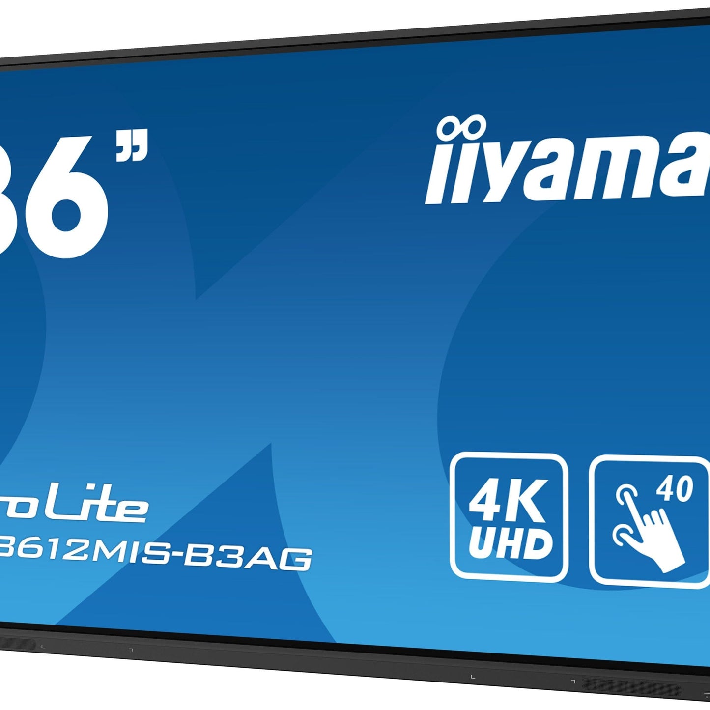 Dark Cyan iiyama TE8612MIS-B3AG Signage Display Kiosk design 2.18 m (86") LCD Wi-Fi 400 cd/m² 4K Ultra HD Black Touchscreen Built-in processor Android 11 24/7