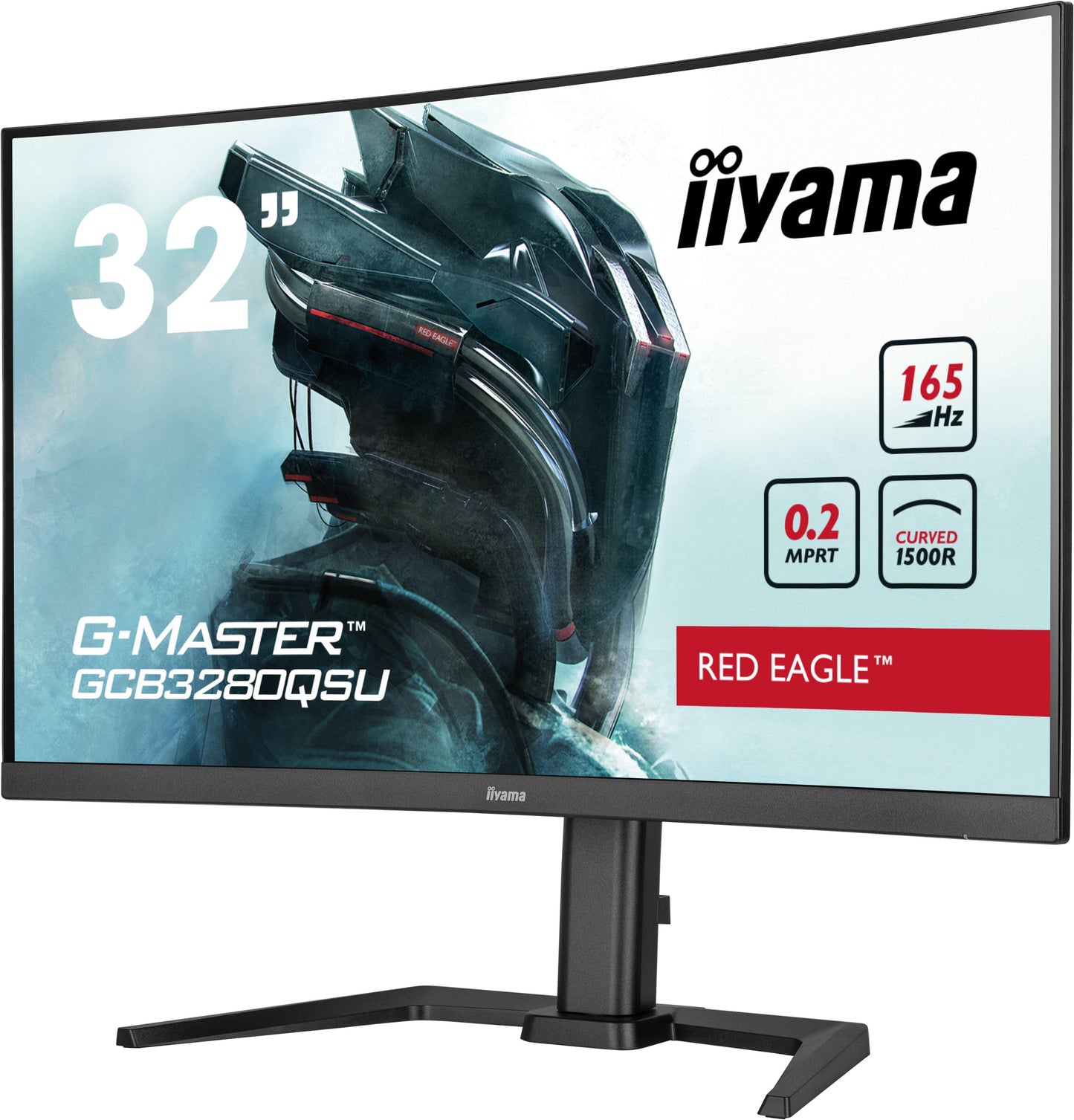 Light Gray iiyama G-MASTER Red Eagle GCB3280QSU-B1 32" 1500R 165Hz Curved Gaming Monitor