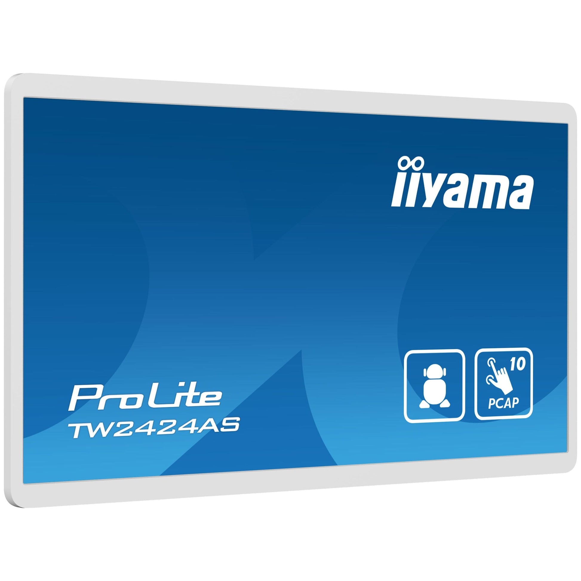 Dark Cyan iiyama TW2424AS-W1 Signage Display Digital signage flat panel 60.5 cm (23.8") Wi-Fi 250 cd/m² 4K Ultra HD Black Touchscreen Built-in processor Android 24/7