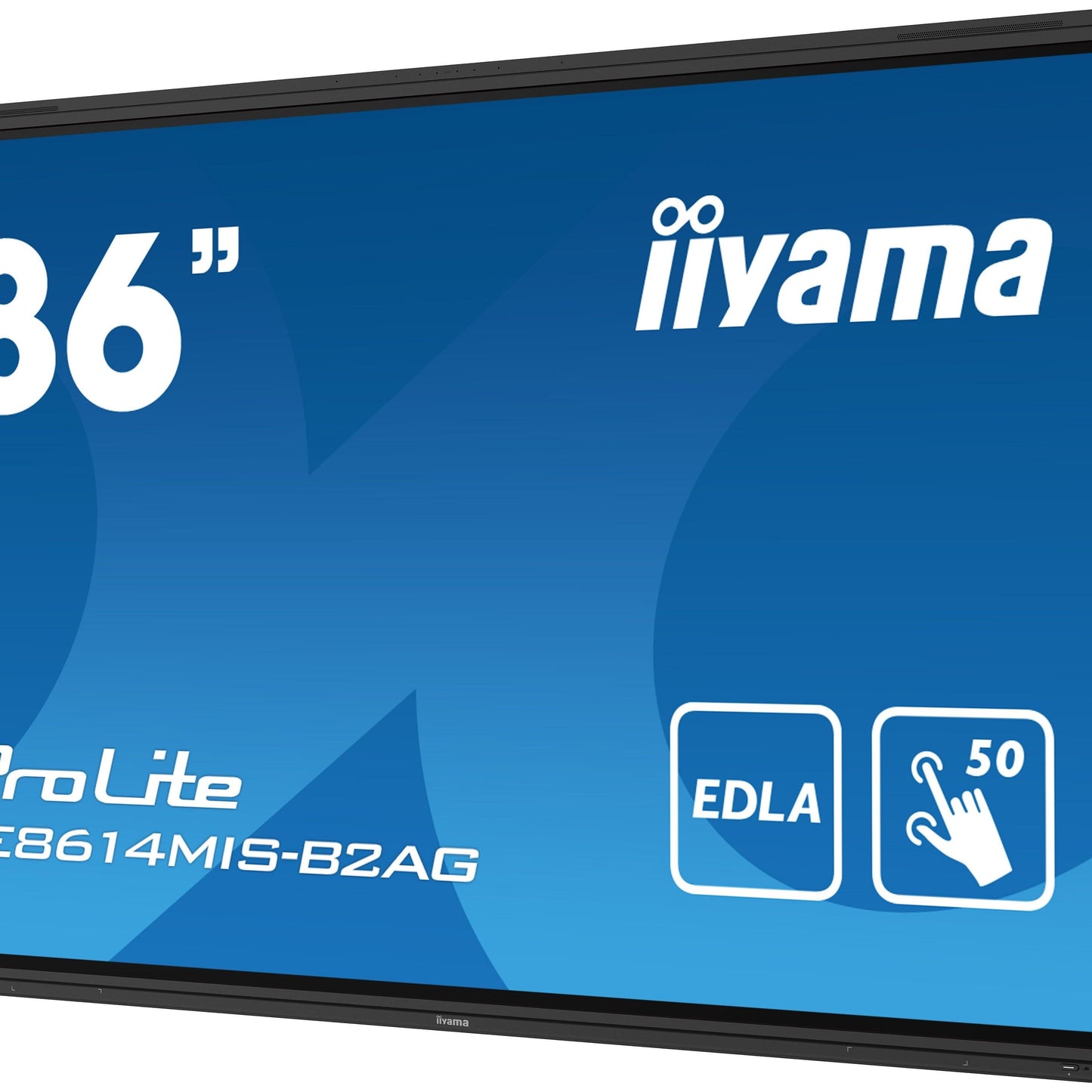 Dark Cyan iiyama PROLITE TE8614MIS-B2AG Digital signage flat panel 2.18 m (86") LCD Wi-Fi 435 cd/m² 4K Ultra HD Black Touchscreen Built-in processor Android 24/7