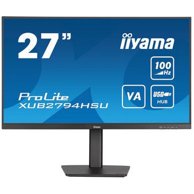 Dark Cyan iiyama ProLite XUB2794HSU-B6 27" Full HD VA panel with 100Hz refresh rate and 150mm height adjustable stand