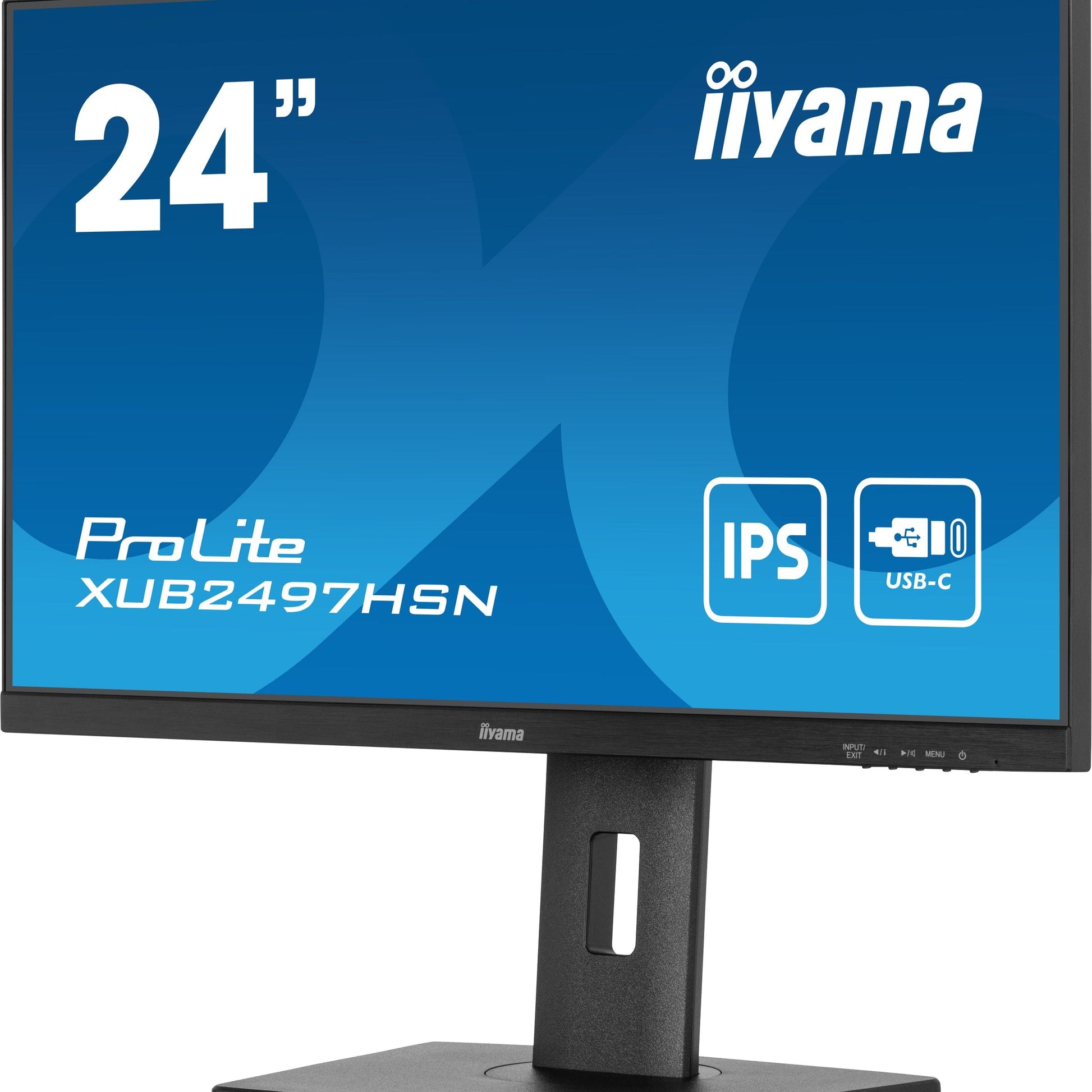 Dark Cyan iiyama ProLite XUB2497HSN-B2 24" Full HD LED Desktop Monitor with USB-C Hub & RJ45 Port