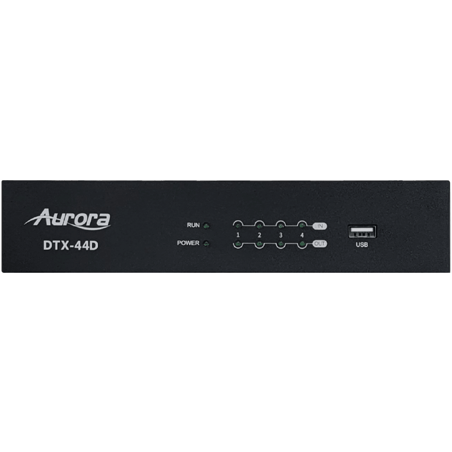 Dark Slate Gray Aurora DTX-44D 4x4 Dante DSP with 4x4 analog in and out