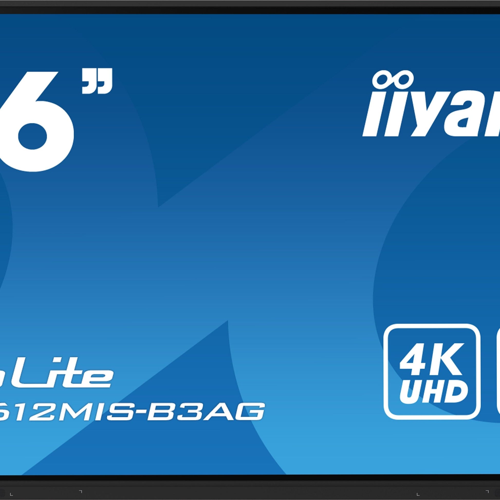 Dark Cyan iiyama TE8612MIS-B3AG Signage Display Kiosk design 2.18 m (86") LCD Wi-Fi 400 cd/m² 4K Ultra HD Black Touchscreen Built-in processor Android 11 24/7