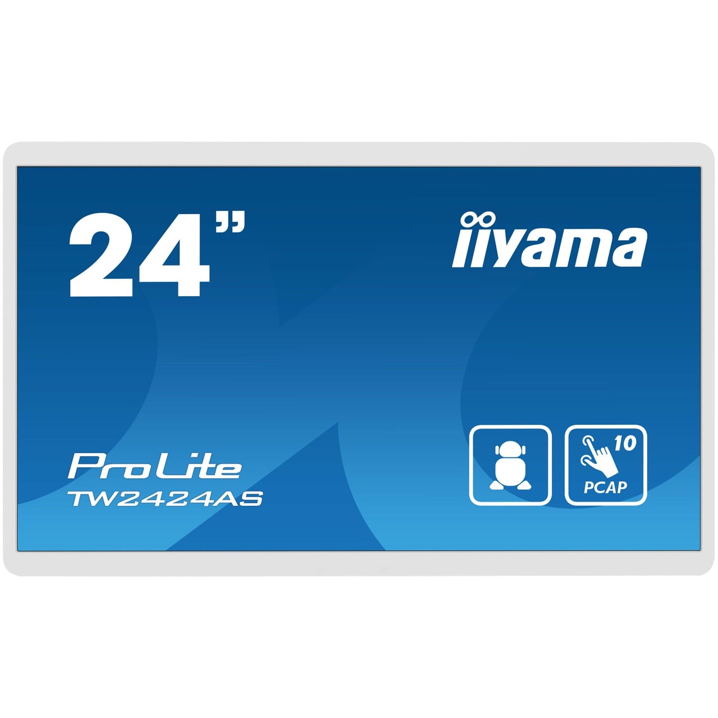 Dark Cyan iiyama TW2424AS-W1 Signage Display Digital signage flat panel 60.5 cm (23.8") Wi-Fi 250 cd/m² 4K Ultra HD Black Touchscreen Built-in processor Android 24/7