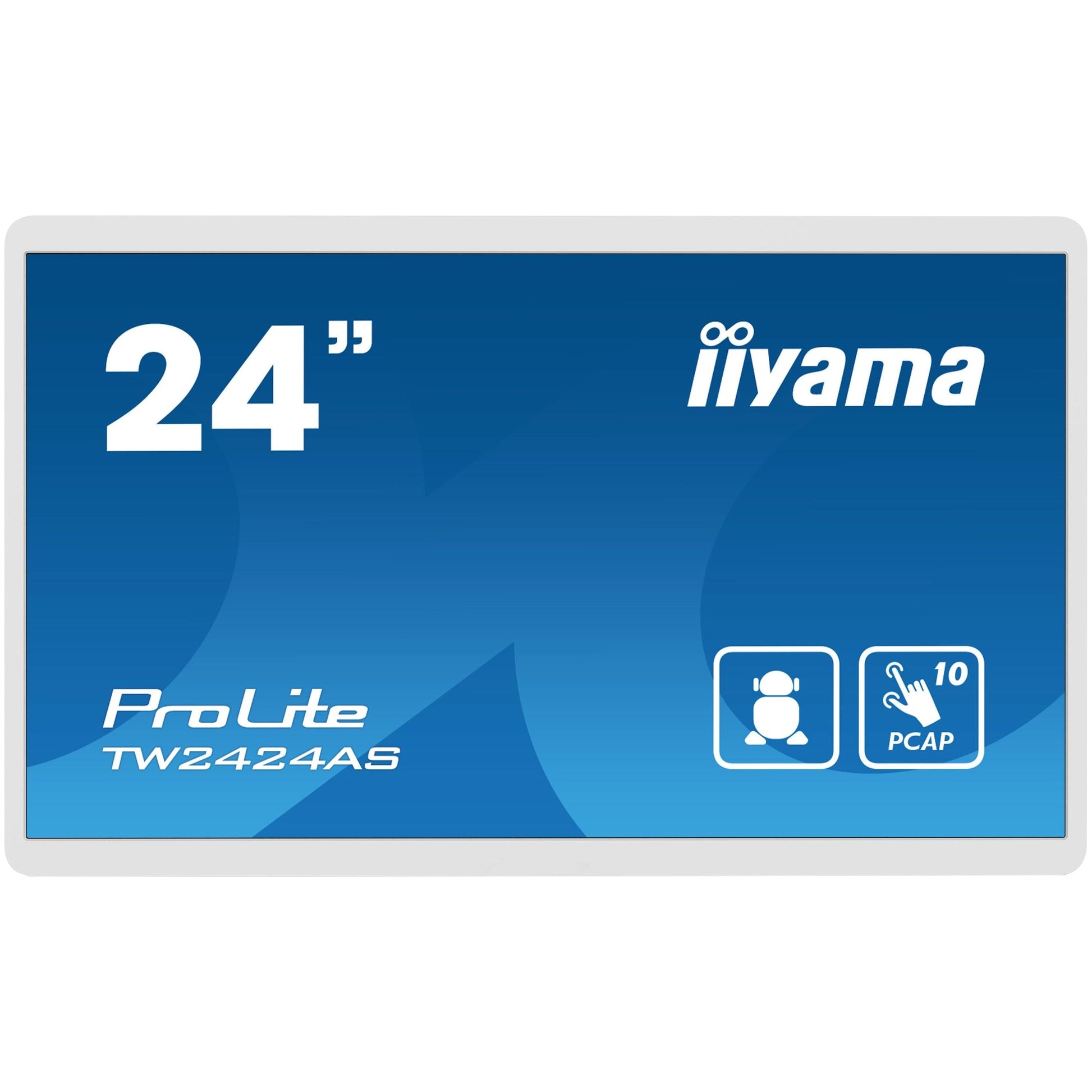 Dark Cyan iiyama TW2424AS-W1 Signage Display Digital signage flat panel 60.5 cm (23.8") Wi-Fi 250 cd/m² 4K Ultra HD Black Touchscreen Built-in processor Android 24/7